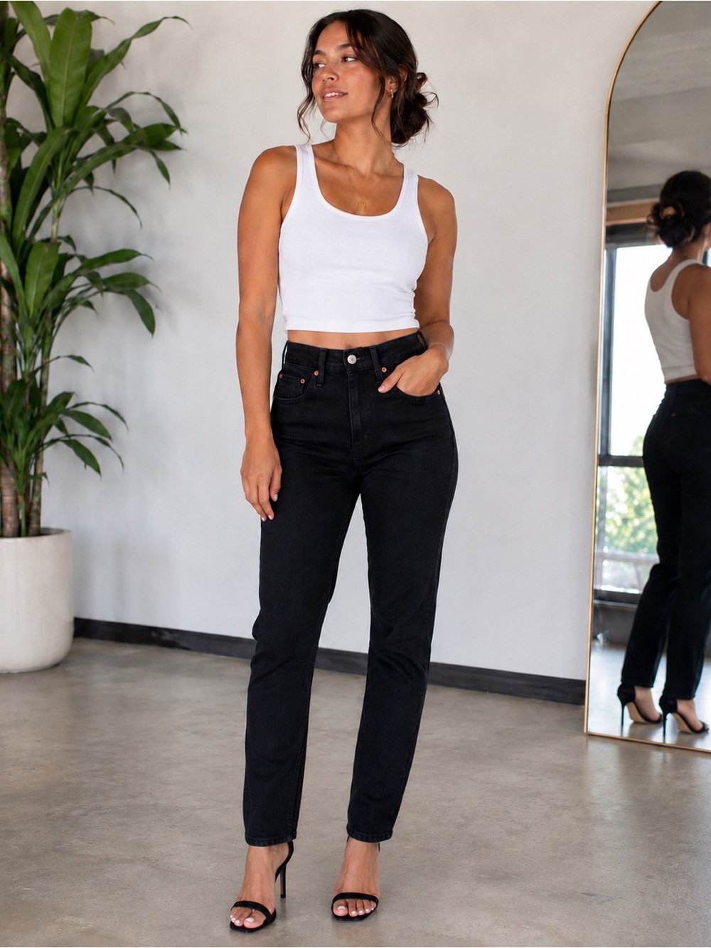 Levi's Wedgie Straight High-Rise Jeans  Black NWT